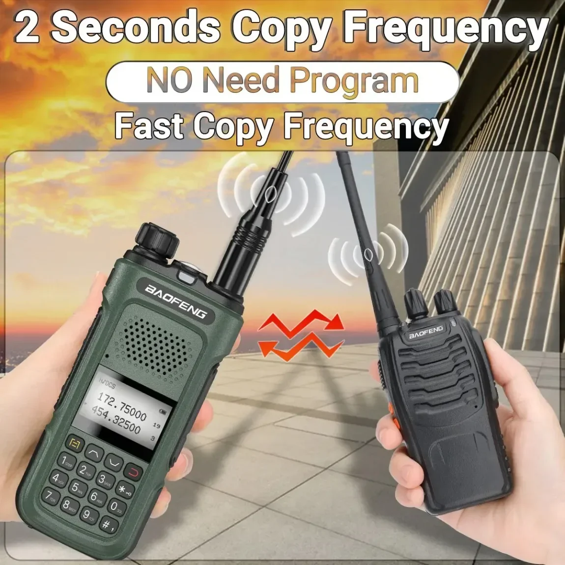 Baofeng UV-10 Pro Walkie Talkie 10 Вт Беспроводная частота копирования Двухдиапазонная УКВ УВЧ Тип-C Переносна CB Ham Двусторонняя радиостанция дальнего действия