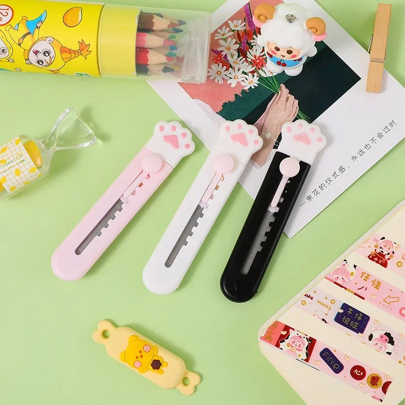 Mini Cutter Knife Cute Cartoon Cat Claw Clouds Creative Utility Knife Portable Cutter Parcel  Student Stationery Office Supplies