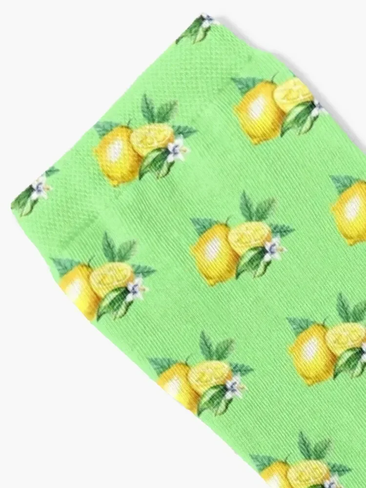 Fresh Watercolor Lemon with Flowers and Leaves Socks essential Crossfit kids Socks For Men Women's