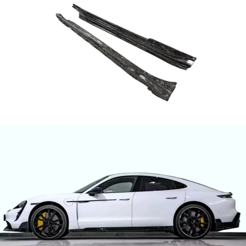 Hot Selling Taycan Style Carbon Fiber Grain Side Skirts Custom Body Kit Lightweight Sport Exterior Styling Components