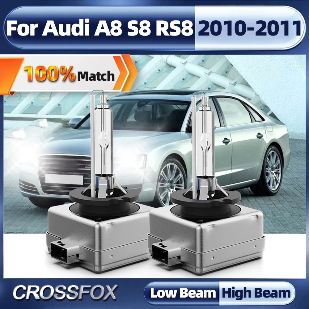 

2Pcs Car Headlight D2S Xenon HID Car Bulbs 35W Headlamp 6000K White CSP Chips Auto Lamp 12V For Audi A8 S8 RS8 2010 2011