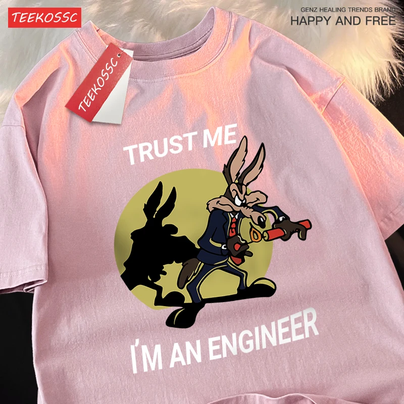 Trust Me I'M An Engineer T Shirt Men Women T Shirts Hip Hop Oversize Clothing Fashion Loose Short Sleeve Couple Streetwear image 3