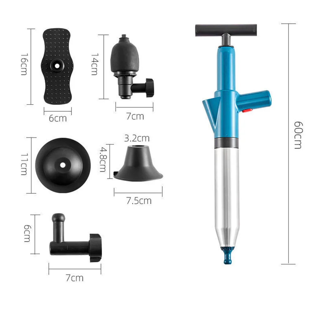 Imagem -04 - Durável Desbloqueador de Tubulação de Esgoto Acionadores de Banheiro Air-gun Blaster Draga de Banheiro para Banho Limpeza de Banheiros