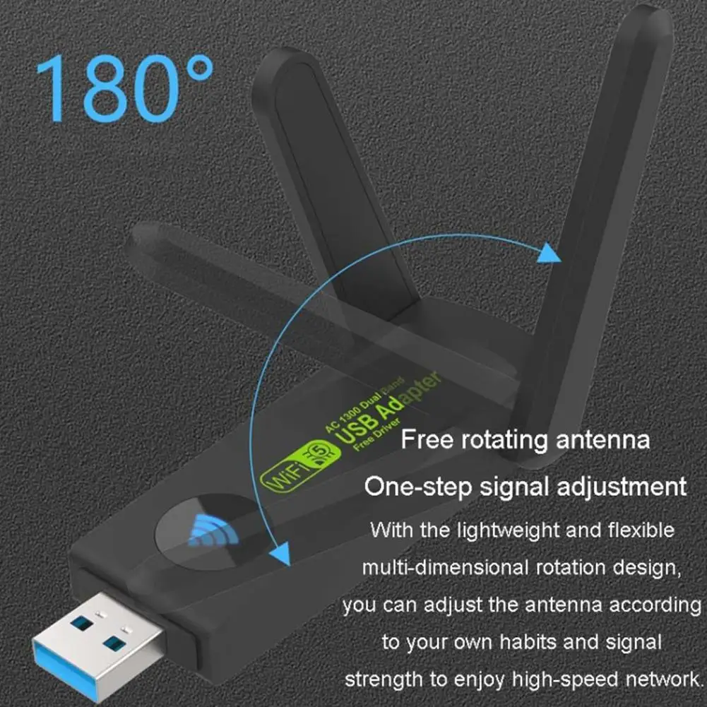 WiFi USB Adapter Mini Portable Dual Band 2.4G/5Ghz Wi-Fi Network Card Receiver For Laptop PC Windows 7/8/8.1/10/11