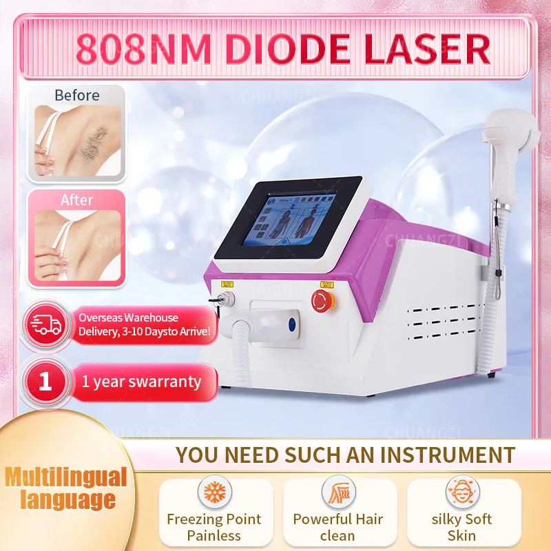 

808 Diode Hair Removal Machine Ice Titanium 3000W 3 Wavelength Permanent Painless Physical Underarm Care Depilation Equipment