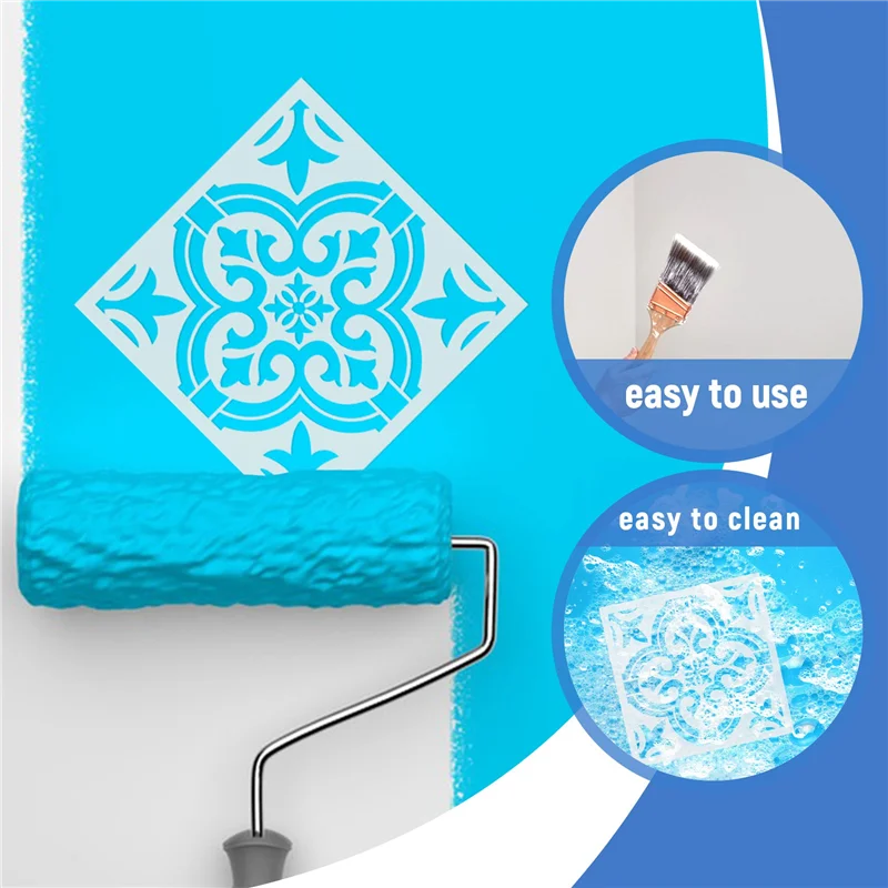 

Последние 6 шт. DIY живопись 30X30 см винтажный цветочный узор трафареты шаблон для плитки, стены, пола, мебели, декоративная живопись