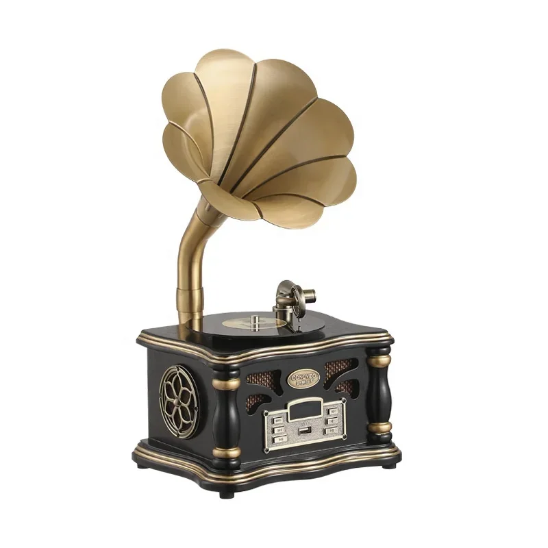 

Manufacturers direct sales European creative new vintage wooden practical speaker phonograph