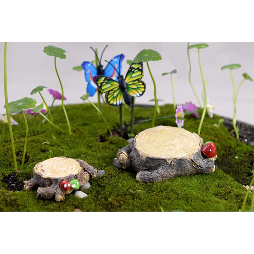 

10 Pcs Resin Mushroom Stump naments Cute Gardening Props Miniature L Bonsai Decor Durable Small Accessories