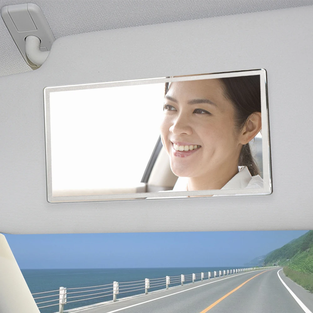 

Car-styling Stainless Steel Car Interior Mirror Portable Car Makeup Mirror Auto Sun-Shading Visor HD Mirrors Universal