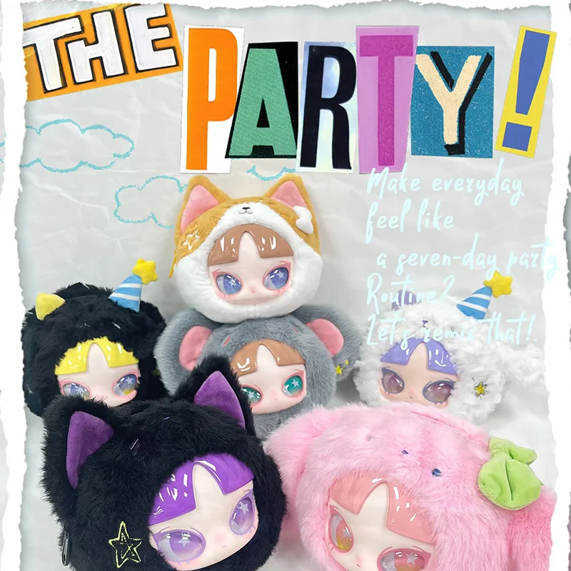 Em estoque genuíno interior sete dias festa de pelúcia pendurado saco na moda jogar caixa cega ornamento artesanal saco com zíper caixa mistério presente