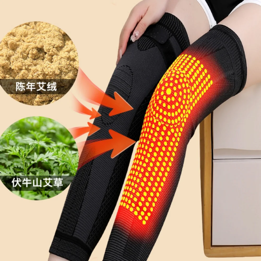 Winter Warm Knee Pads Wormwood Heated Knee Insulation Leg Cover For Men & Women Outdoor Sports Cycling Fitness Warm Equipment