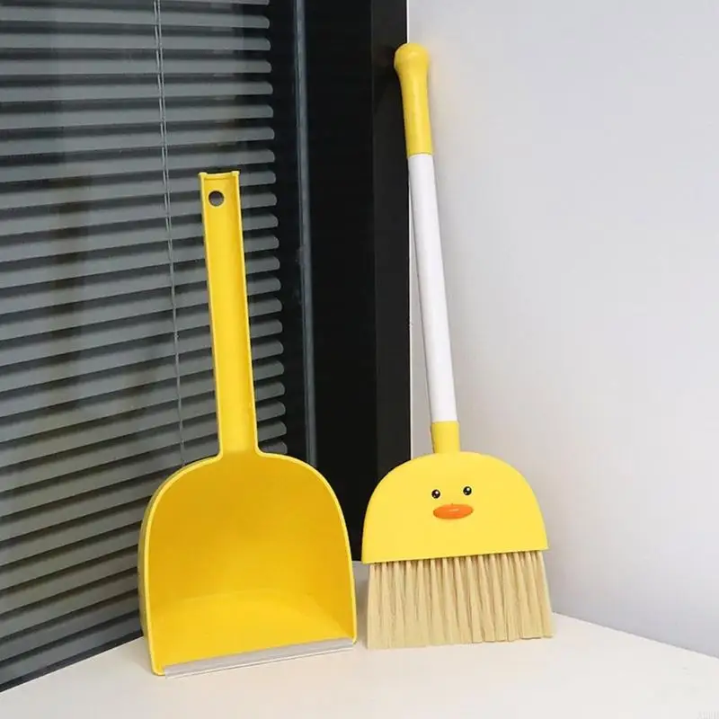 Детские чистящие игрушки набор игрушек Pink Broom Dustpan Mop для притворства играйте безопасную пластиковую домашнюю ролевую