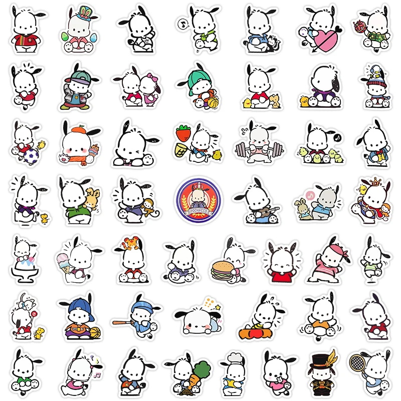 10/30/50PCS Cute Sanrio Pachacco Stickers Classic DIY Toy Decoration Phone Luggage Skateboard Wall Decals PVC Sticker Kids Gift