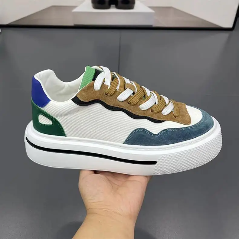 

Breathable Men's Sneakers Autumn New Trendy Lace Up Height Increase Casual Shoes Comfortable Outdoor Non Slip Board Shoes