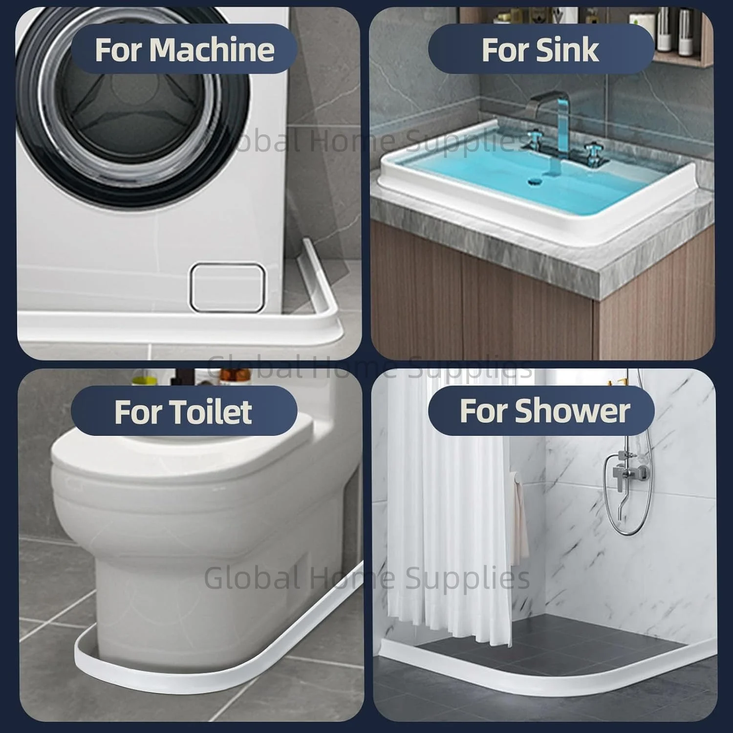 (Модернизированный) Порг для душа высотой 4 дюйма/10 см, водяная плотина, складная пробка для душа, разделение сухой и влажной воды для ванной комнаты