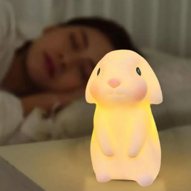 Night Lights for Kids Lovely Rabbit Animal Night Light Warm and Beautiful Suitable for Bedrooms Novelty Mobile Led Light