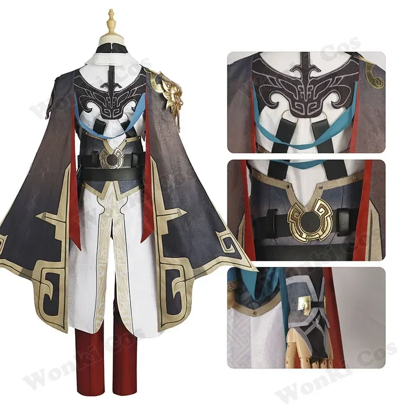 Costume de cosplay Jingyuan Star Rail, perruque de cheveux Jing Yuan, perruque, bottes, chaussures, ensemble complet, tenues de fête, accessoires