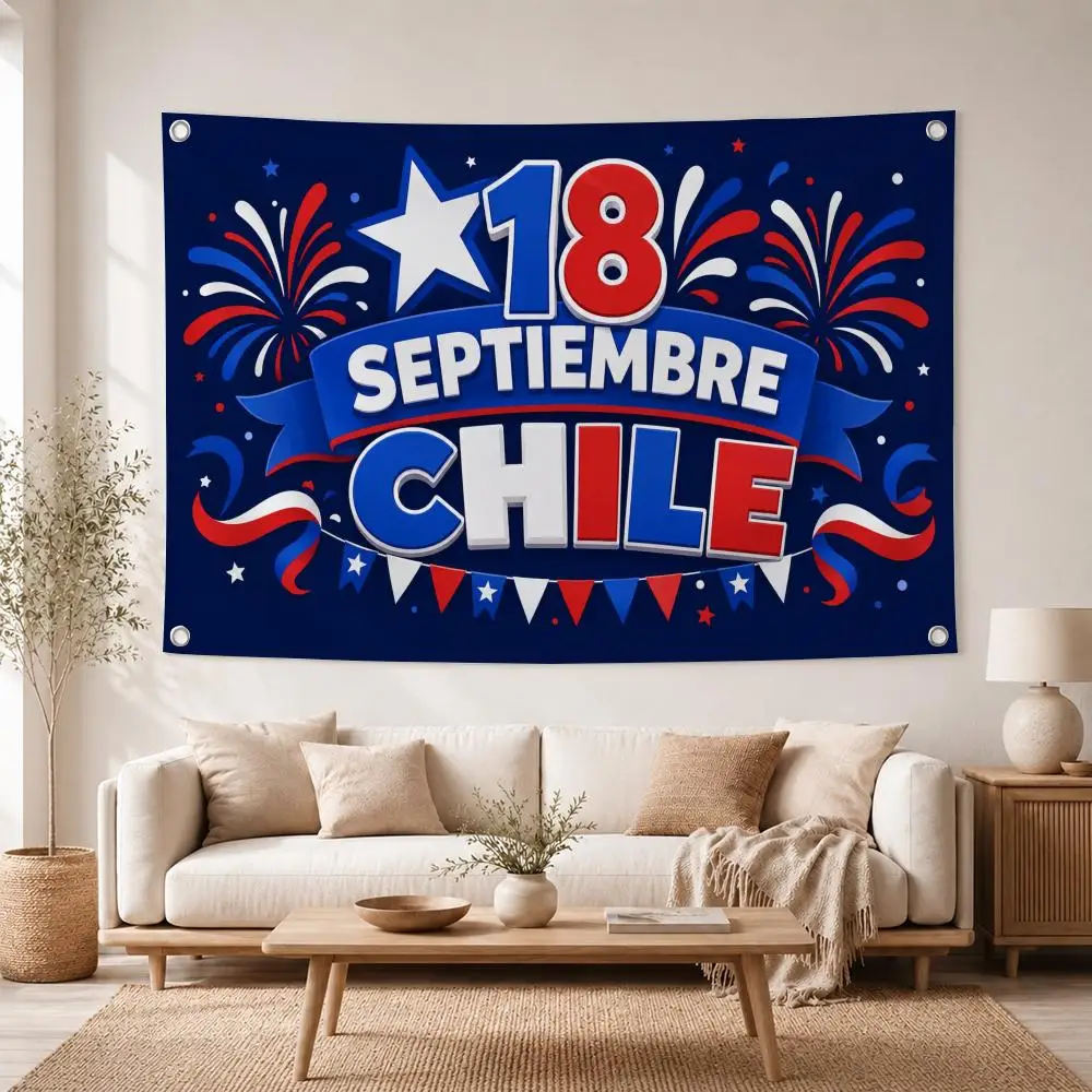 Holiday 18 Septiembre Chile Flags Home Yard & Garden Decor Banner - Indoor Outdoor Wall Hanging Flag