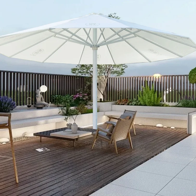 

Тяжелый супер огромный алюминиевый зонт со светодиодной подсветкой, ветрозащитный садовый зонтик для наружного патио, солнцезащитный козырек для использования в кафе и отеле