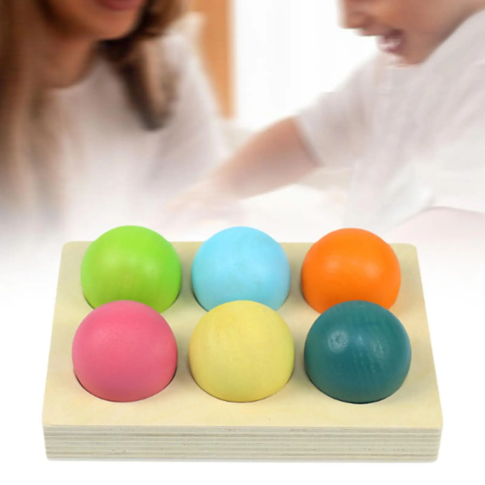 Farbsortierbälle aus Holz, Brettspiel, frühes Lernen für Kinder im Vorschulalter