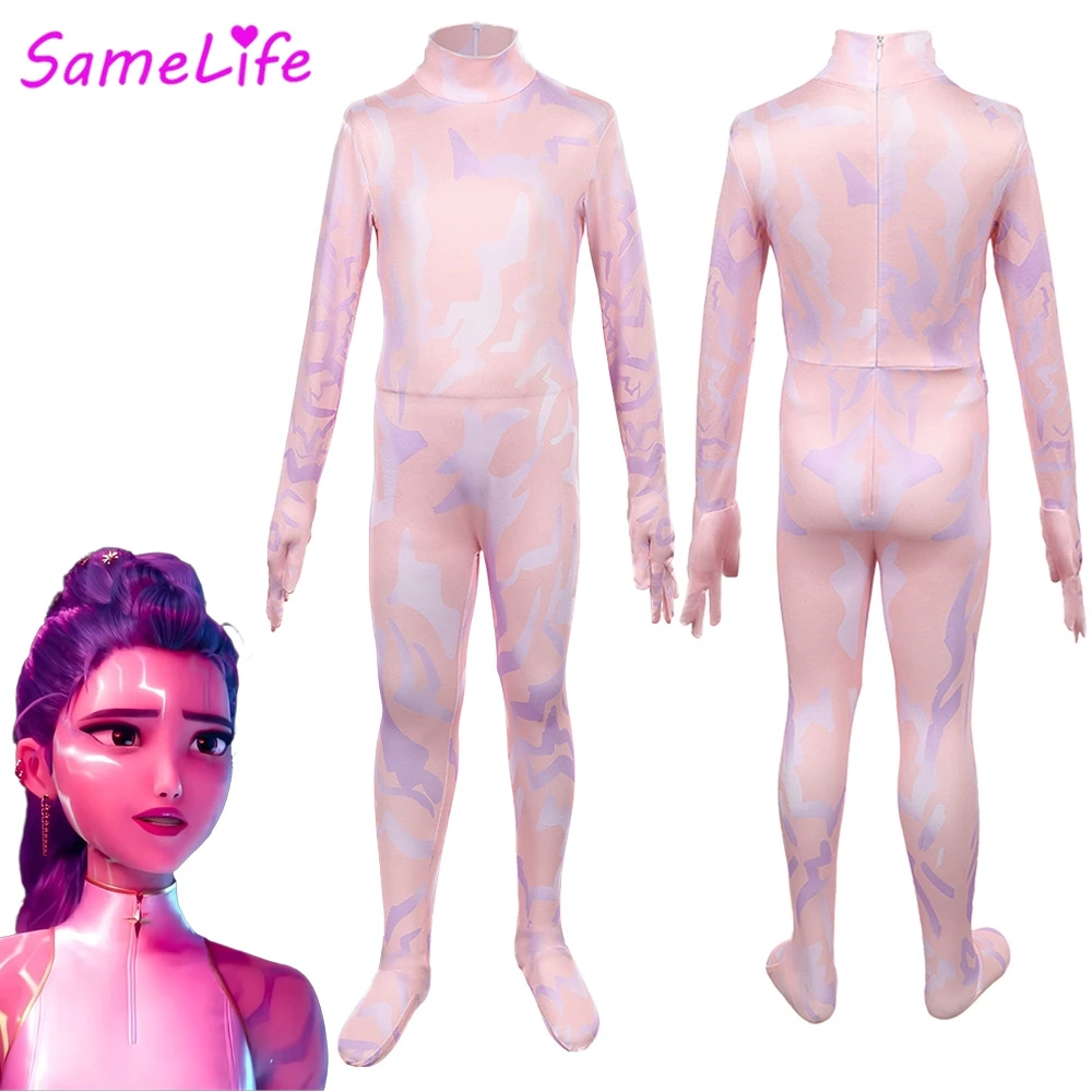 Chasseur de démons de KPop Rumi Cosplay fantaisie filles démon tatouage imprimé vêtements 2025 dessin animé déguisement adolescent 6 à 14 ans