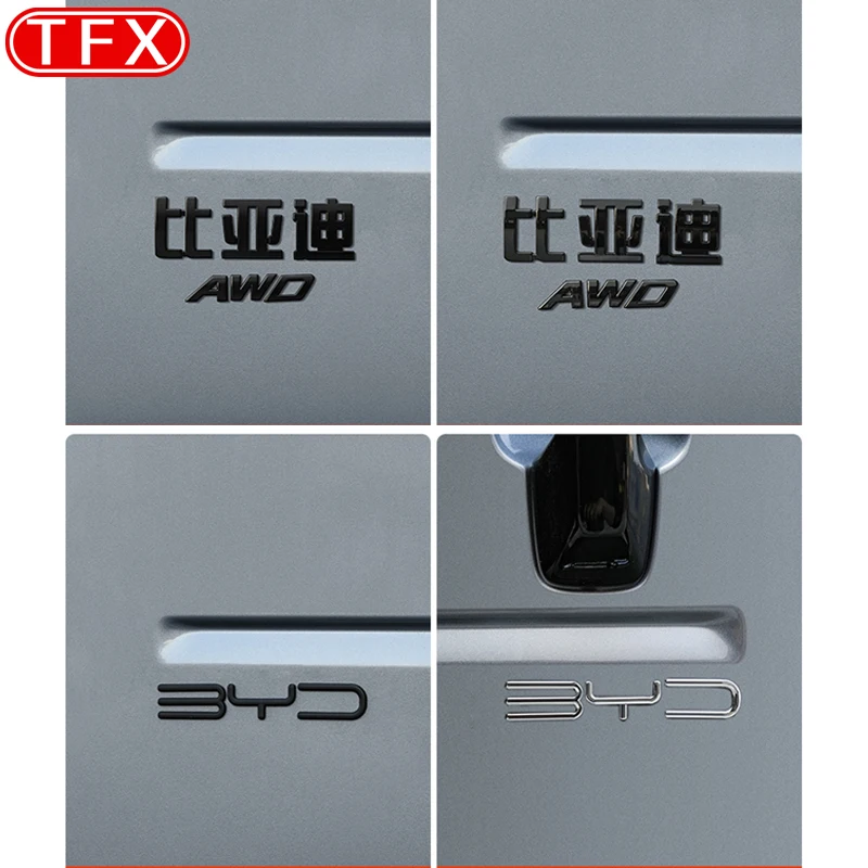 For BYD Leopard 5 2023-2024 BYD Black Warrior Car Logo Personalized Sports Tail Logo Trunk Blackened Sticker Change Decoration