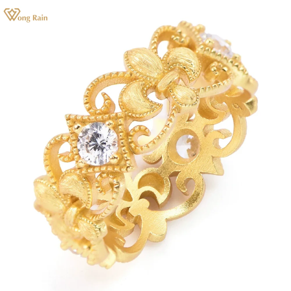 

Wong Rain Vintage Solid 925 Sterling Silver Round Cut Lab Sapphire Gemstone Women Rings Fine Jewelry Anniversary Gifts Wholesale