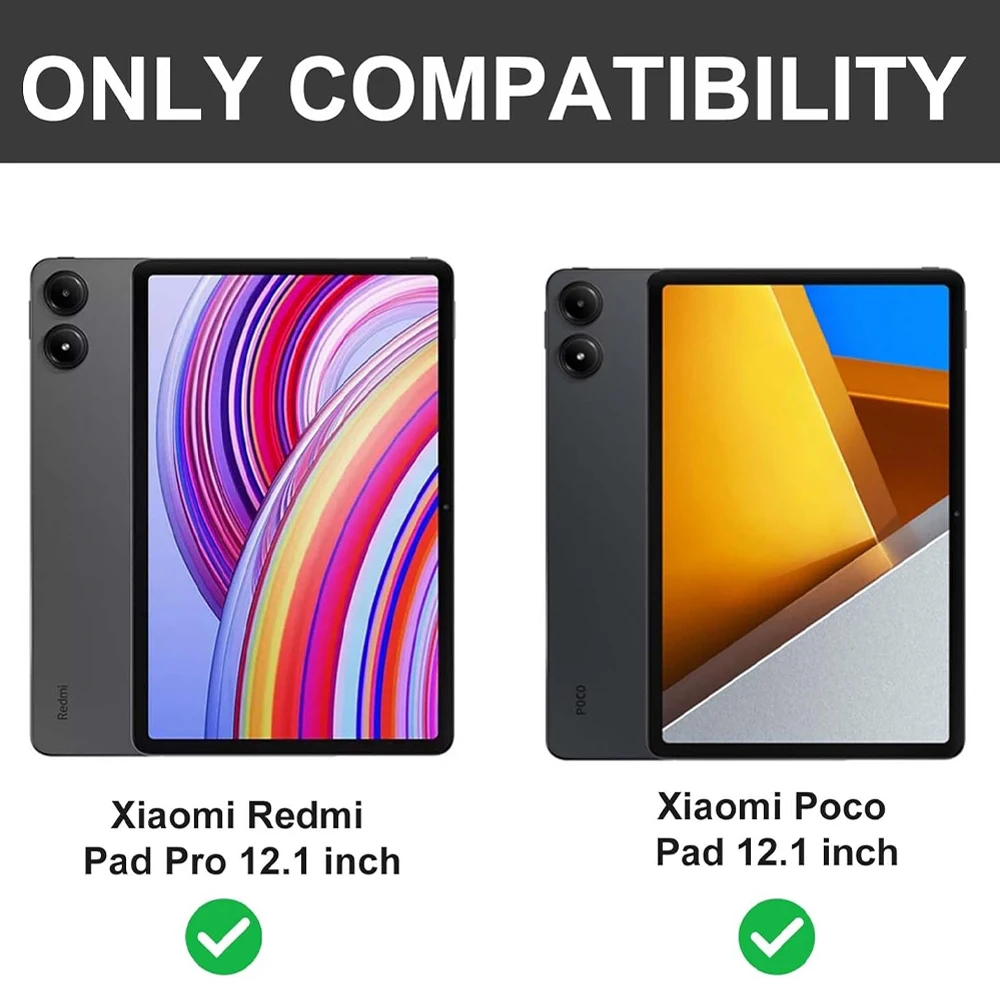 Case For Xiaomi POCO Pad 12.1 Inch 2024, Detachable Bluetooth Keyboard Cover Redmi Pad Pro 12.1 Inch