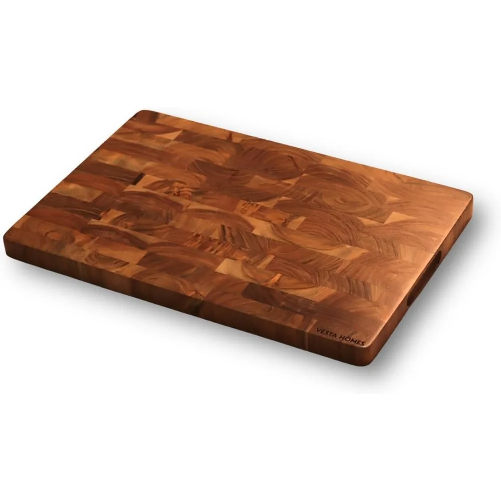 Tabla de cortar de grano con extremo de madera grande | 18 * 12 pulgadas | Tabla para cortar y servir/bloque para verduras de cocina, frutas, queso y