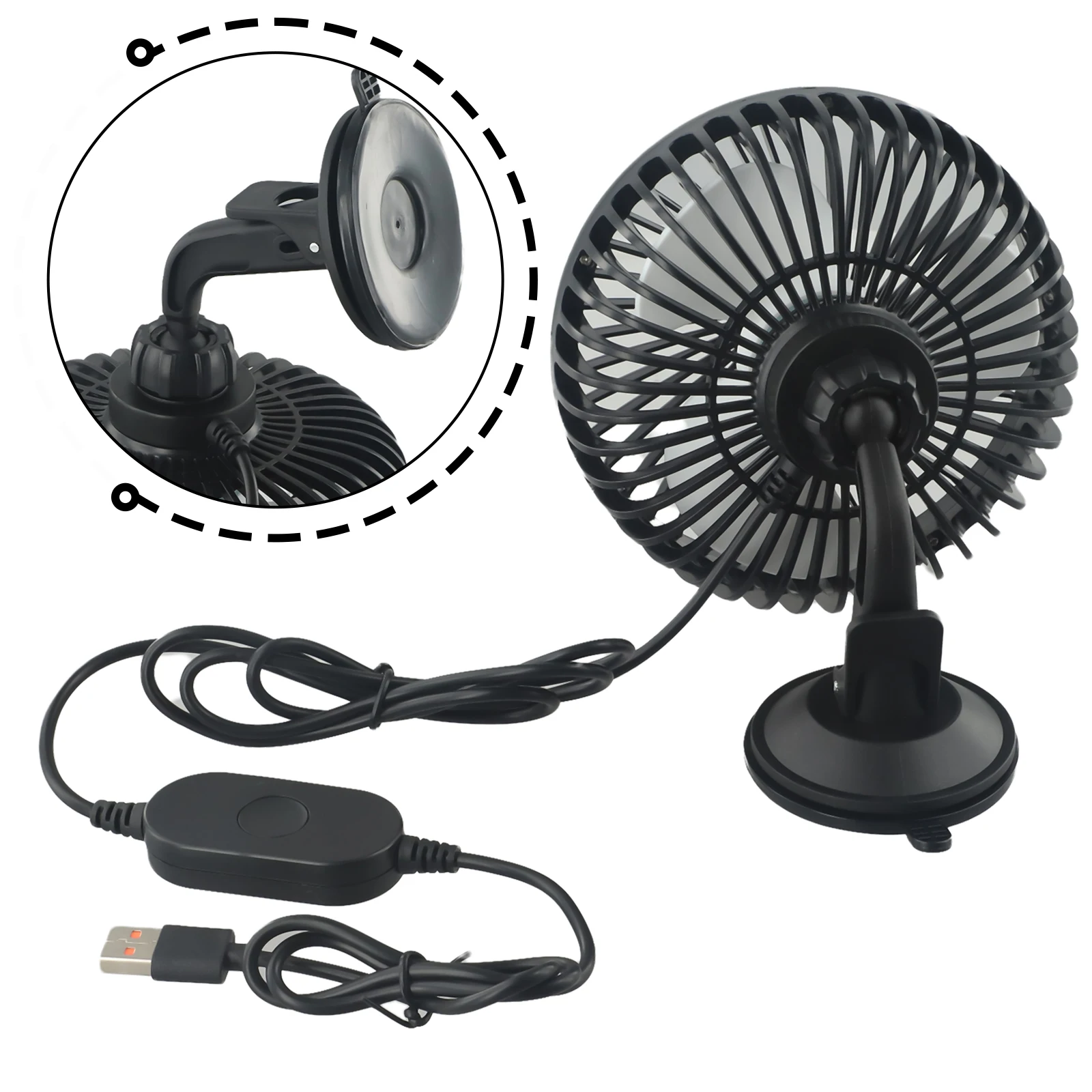 

USB Suction Cup Single Head Car Dashboard Cooling Fan Adjustable Suction Cup Single Head Bracket Clip Car Cooling Fan