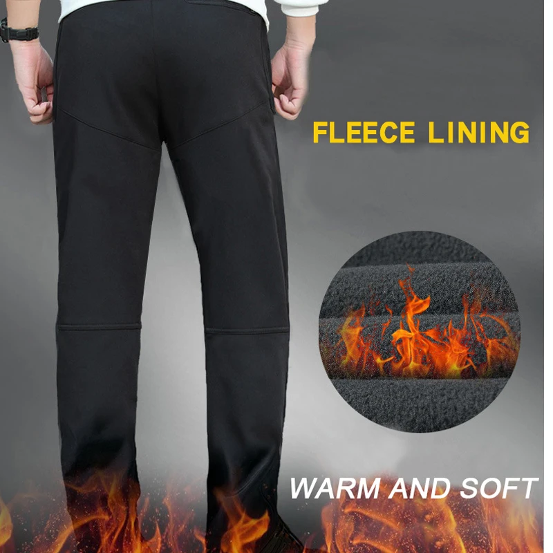 Winter Fleece Hiking Pants Men Outdoor Sports Softshell Pants Waterproof Thermal Male Mountain Camping Trekking Ski Trousers