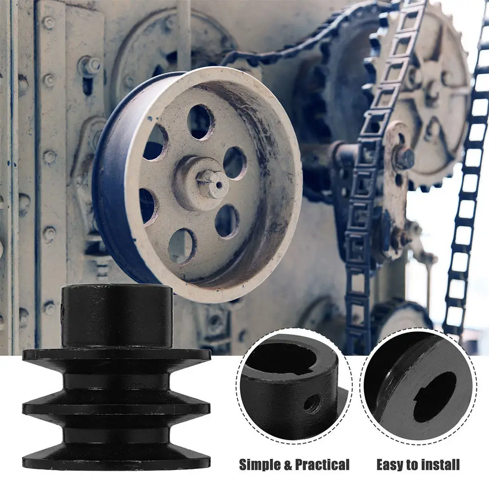 Double Groove V-Belt Pulley Gas Engine Water Pump Cast Iron Mechanical Pulley Replacement Heavy Duty Sheave for Efficient Power view 3