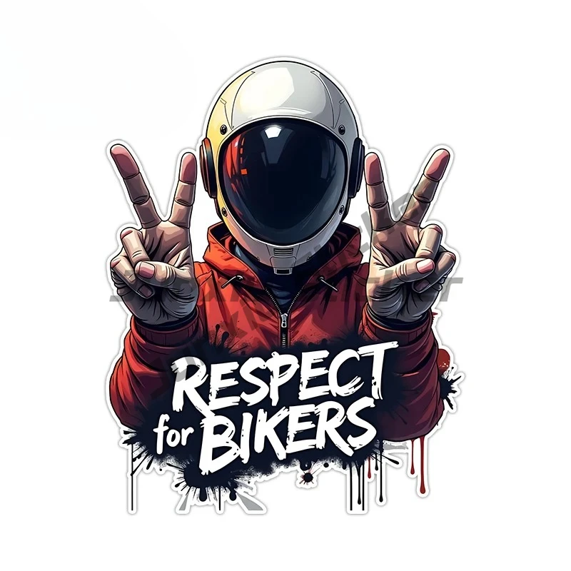 Creative Respect for Bikers Graffiti Car Stickers Cool Cartoon Laptop Wardrobe Decals Amusing Waterproof Car Goods