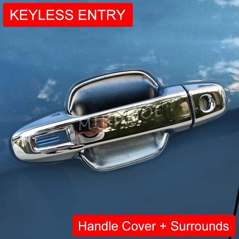 Glossy Chrome Car Door Handle Covers +Bowl Cup Protector For Subaru Forester 2019 2020 2021 2022 2023 2024 Accessories