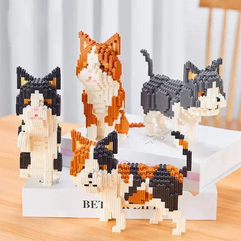 ToylinX 607PCS 애완 동물 고양이 시리즈 퍼즐 조립 빌딩 블록 장난감 모델 소년과 소녀를위한 크리스마스와 부활절 생일 선물