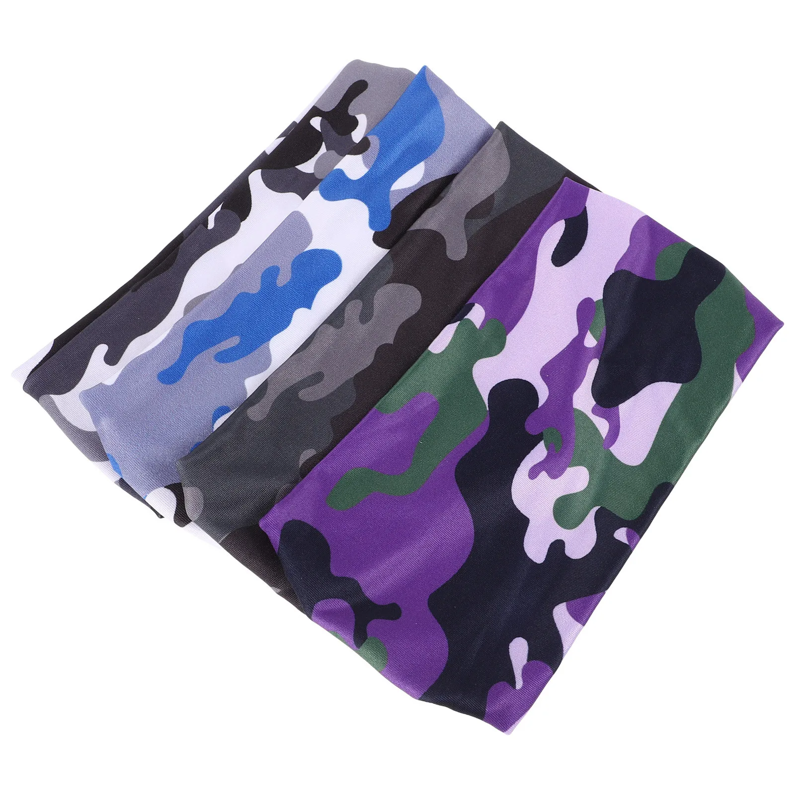 

4Pcs Sweatbands for Kids Camouflage Headbands Breathable Sweat Absorption Youth Sports Bands Hair Fixation for Running Football