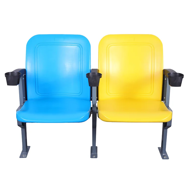 เก้าอี้พลาสติกแบบพับได้สำหรับผู้ชมในสนามกีฬาแบบติดตั้งบนพื้น