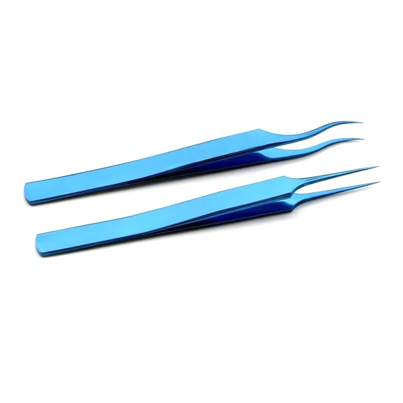 Instrumentos microscópicos, pinzas de punta recta oftálmica, pinzas vasculares, flywire, cabeza de pinza muy fina, 0,1 m, sin daños