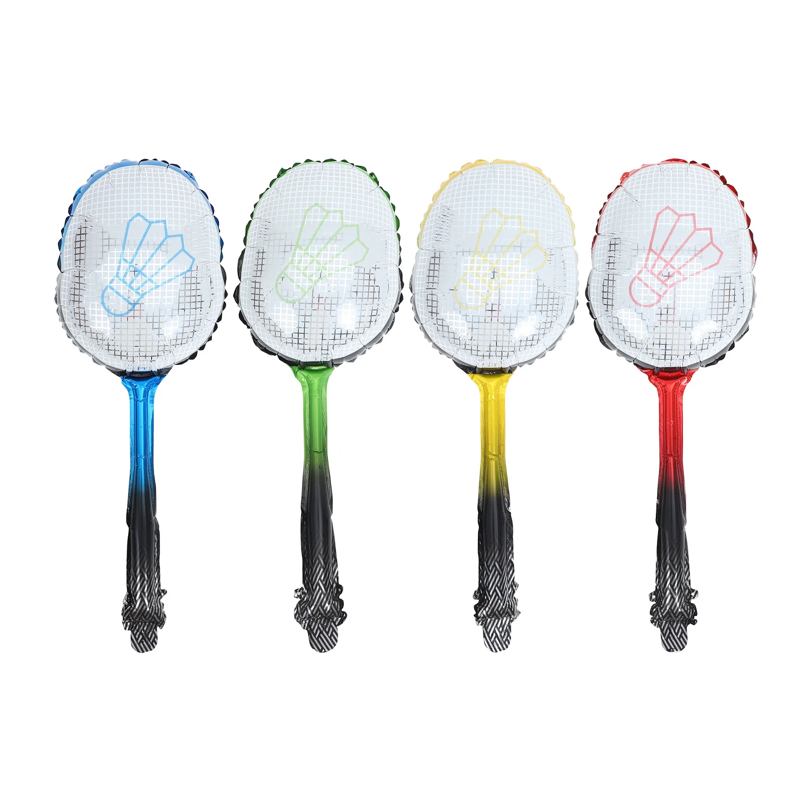 

4Pcs Aluminum Foil Badminton Racket Balloons Party Accessories Easy to Inflate for Birthday Sports Themes