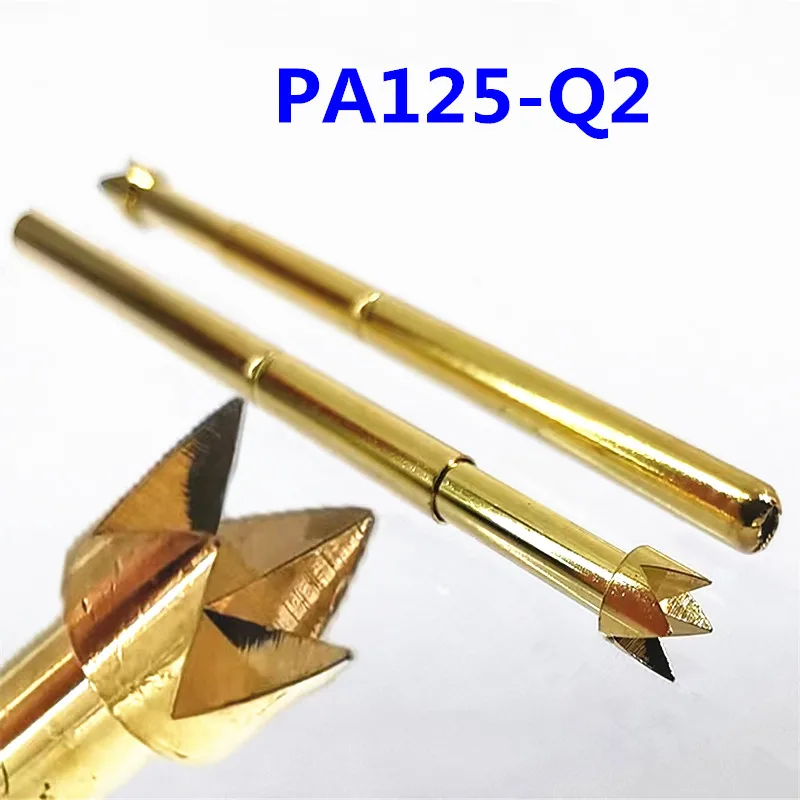 100PCS/bag Gold-plated Spring Test Pin PA125-Q2 Four Claw Plum Blossom Head 2.02MM Outer Diameter 33.35mm Length PCB Probe