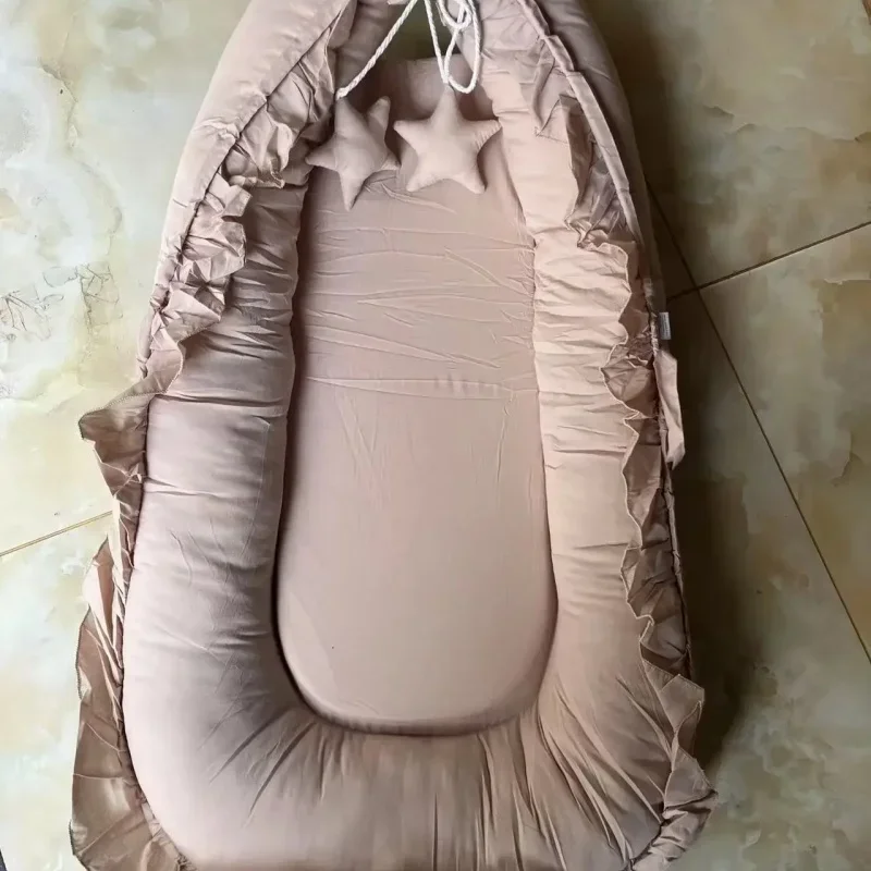 عش نوم قابل للإزالة لسرير الطفل مع وسادة السفر روضة أطفال سرير أمان للأطفال الرضع في السرير #6