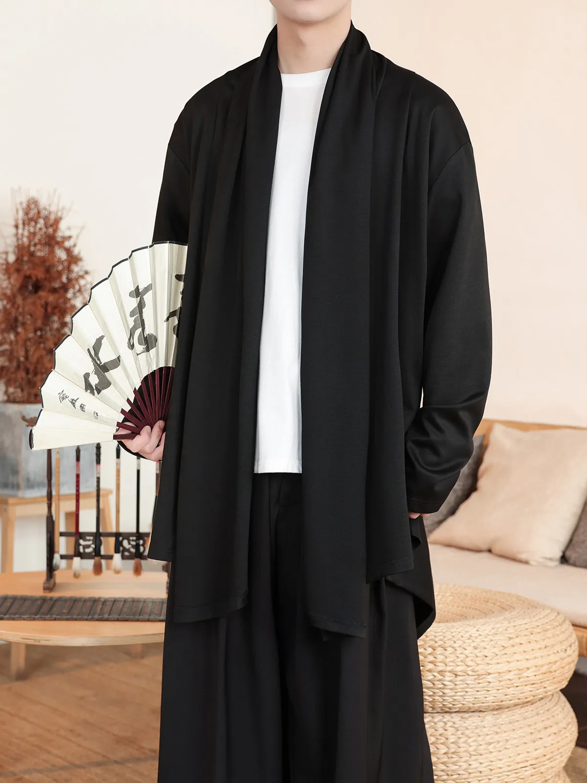 new-chinese-style-loose-long-tai-chi-coat-for-men-cotton-linen-spring-autumn-open-cardigan-hanfu-dao-pao-zen-spirit-windbreaker