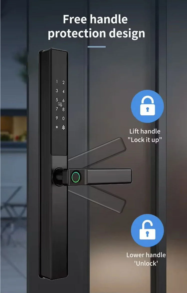 Waterproof Double side Fingerprint Smart door lock 25mm thick 2085 Doublehook ttlock Tuya Wifi Malaysia Saudi A Aluminum lock