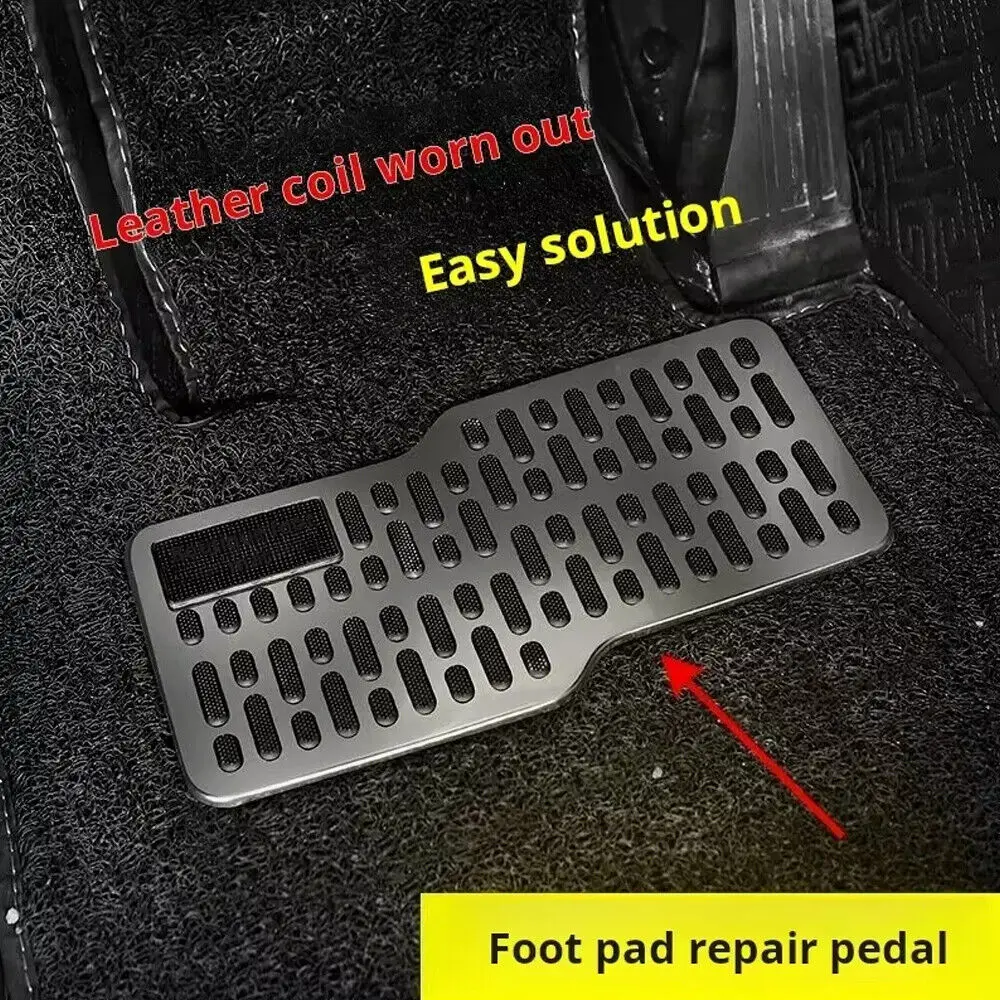 

1PC Auto Foot Rest Pedal Plate Floor Carpet Mats Non-slip Stainless Heel Pad For Truck SUV Car Accessories Protector Universal