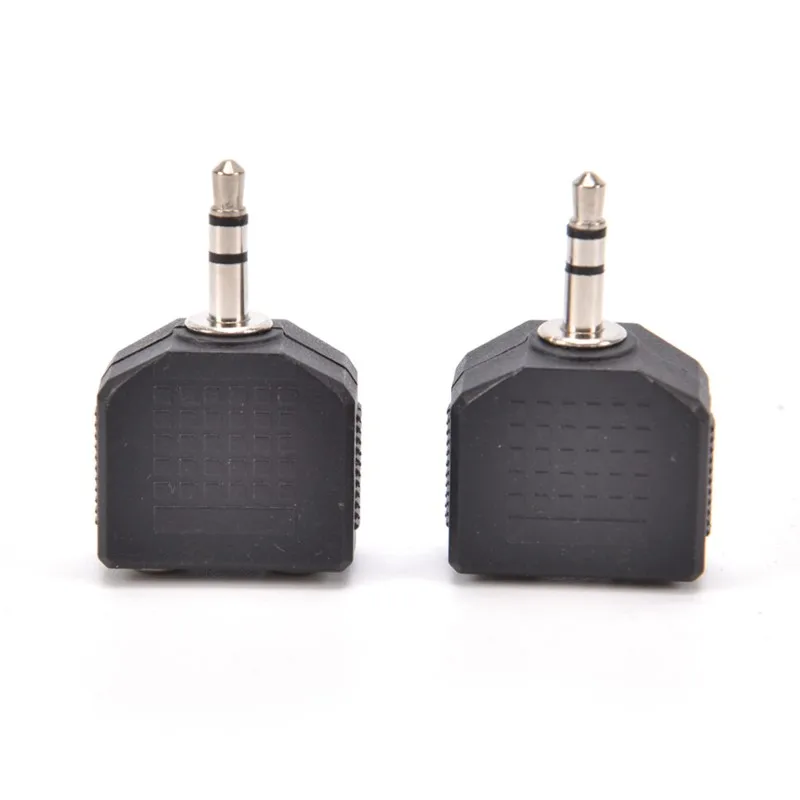 2pcs Mini Stereo 3.5mm Audio Jack Male to Dual 3.5mm Female Double Earphone Headphone Y Splitter Adapter Plug for MP3 Phone