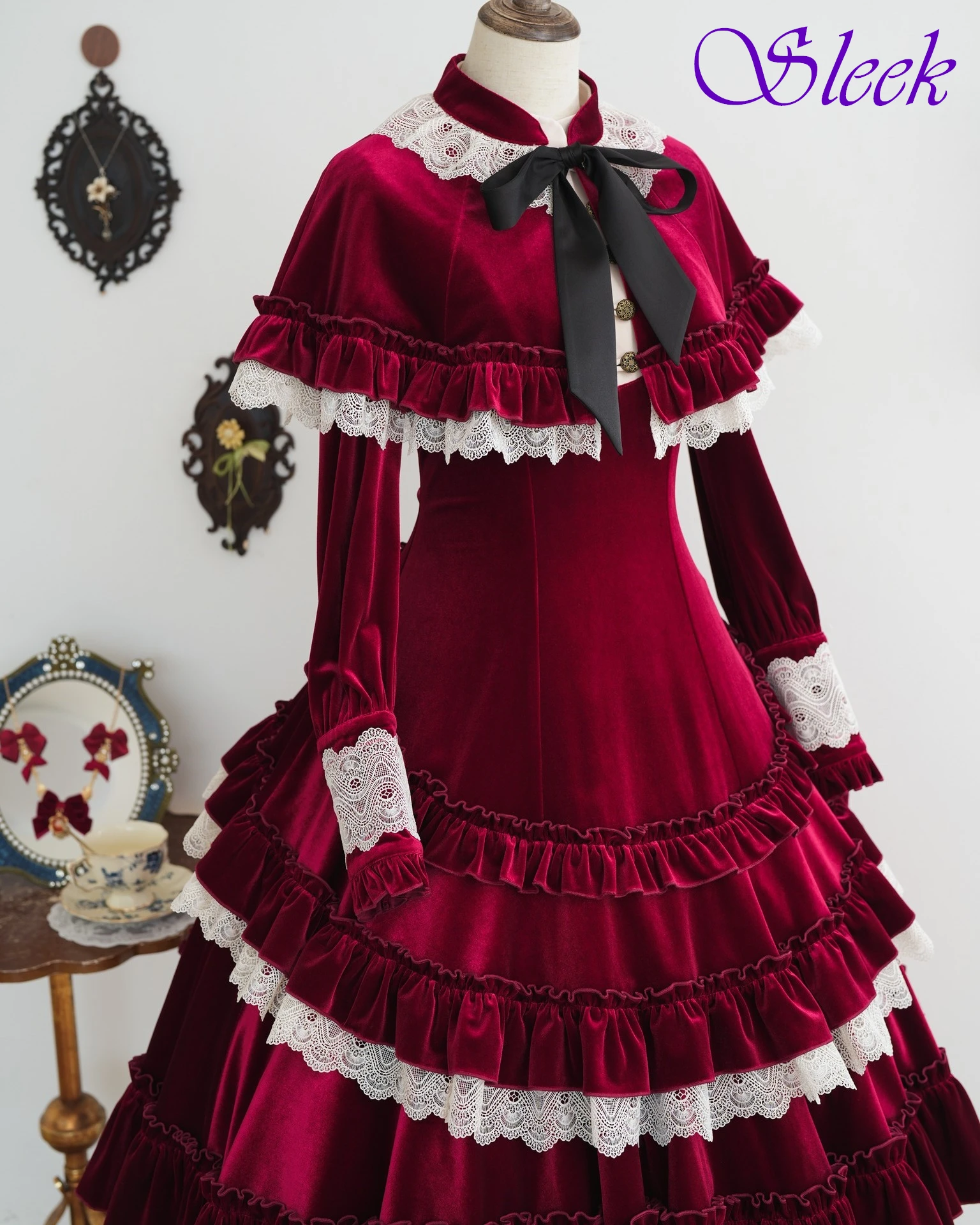 تخصيص ألف خط طاقم الرقبة طويلة الأكمام فستان سهرة أنيق حساسة فساتين المشاهير مزاجه فساتين مناسبة مخصصة