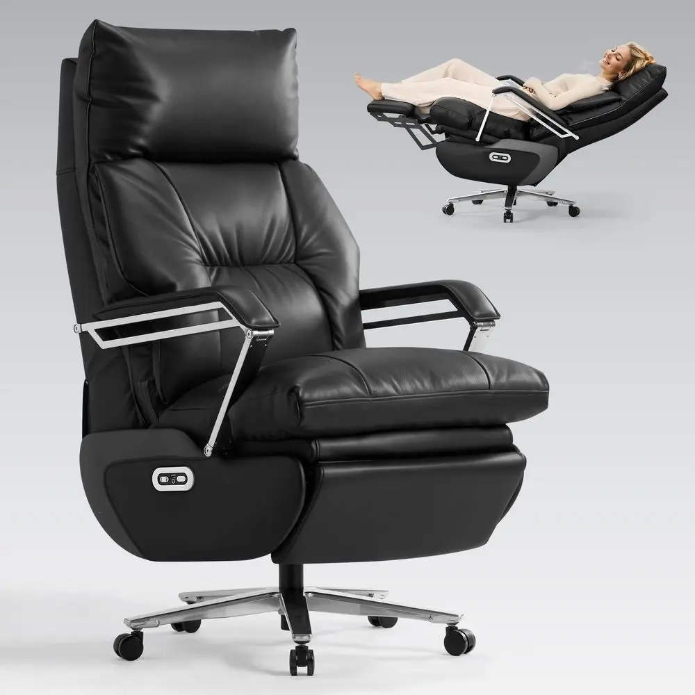 

M80 Dual Motor Electric Executive Office Chair with Footrest, Comfortable Reclining Office Chair Wide Seat, Ergonomic Leather H