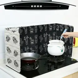 Cooking Splatter Guard Foldable Kitchen Oil-proof baffle 3 Sided Oil Splash Screen Cover Shield Insulation Metal Board Screen