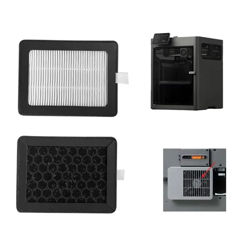 2pcs for X2D P2S External Exhaust Filter Printer External Air Outlet Fan Filter HEPA Activated Carbon