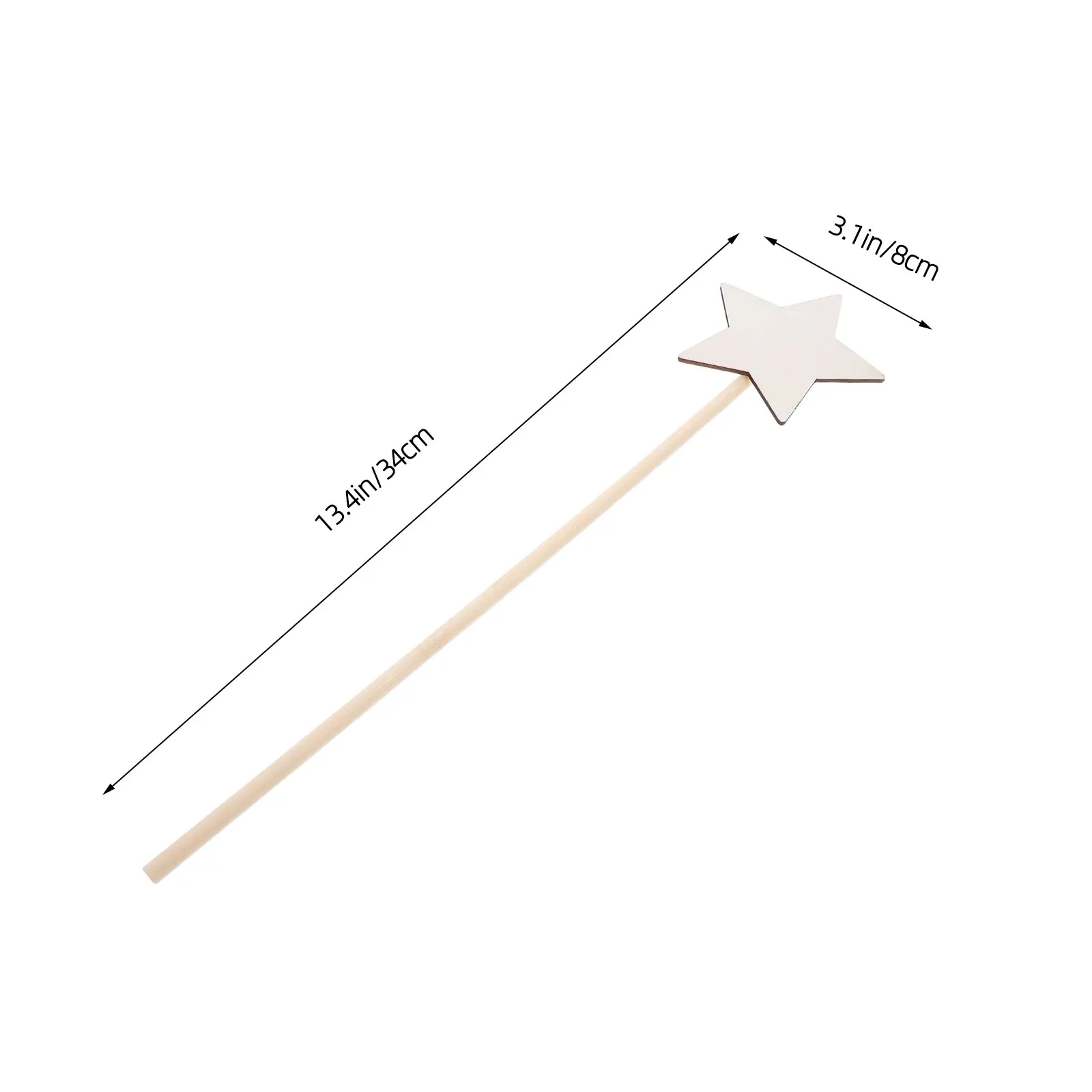 10 قطعة لتقوم بها بنفسك مجموعة عصا النجوم الخشبية فارغة لم تنته الجنية عصا للأطفال الأميرة الحرفية لوازم الحفلات عصا نجمة الخشب الجنية عصا #6